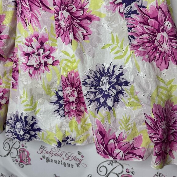 M&S classic skirt crochet pattern throughout flowers white green pink purple - Picture 2 of 11